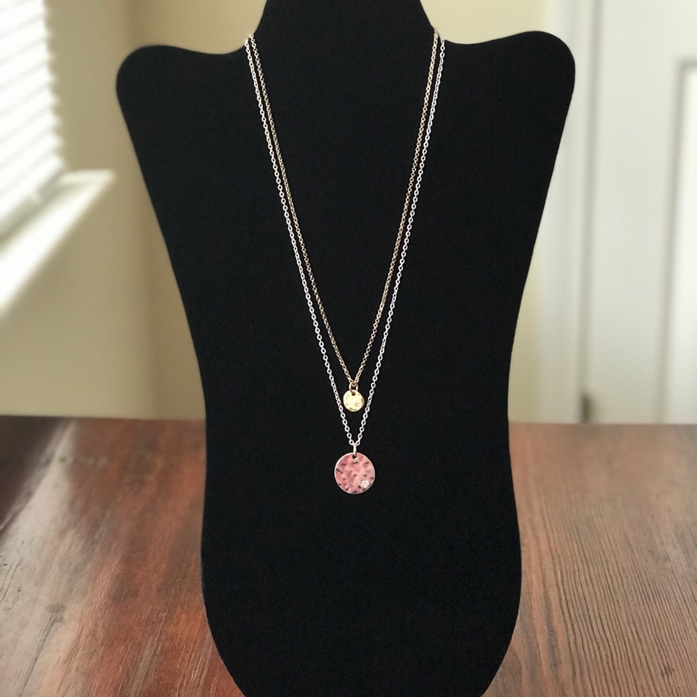 Premier Designs Gold & Silver Two Strand Necklace